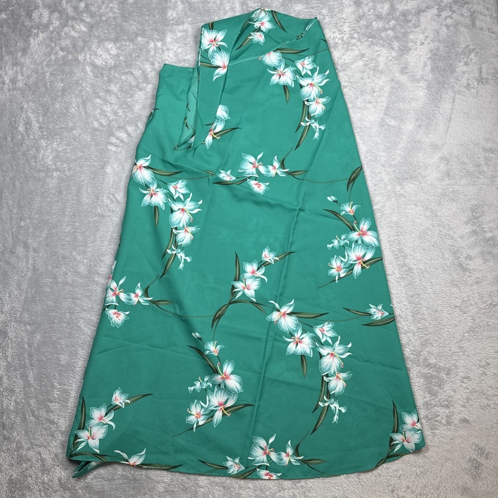 Vintage Hawaiian Wrap Sarong Dress OS Green Sand Pebble Pareau Swim Cover Up